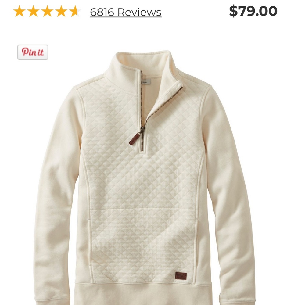 Womens Cream Quilted Sweater
